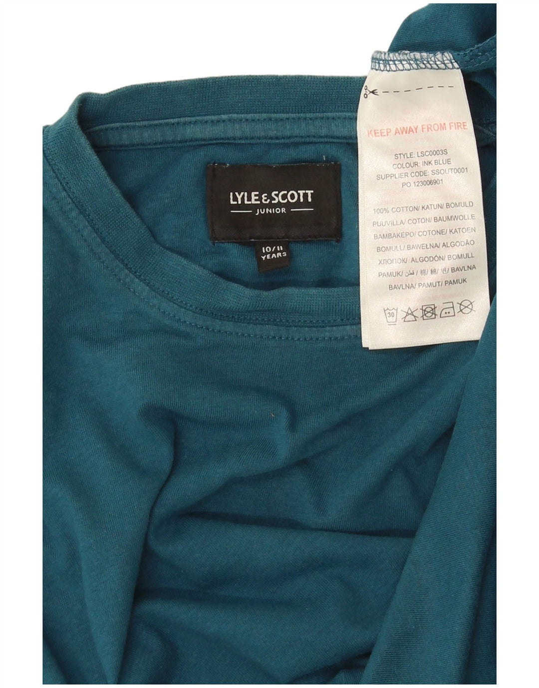 Lyle & Scott T-Shirt Garçon 10-11 ans Bleu Coton