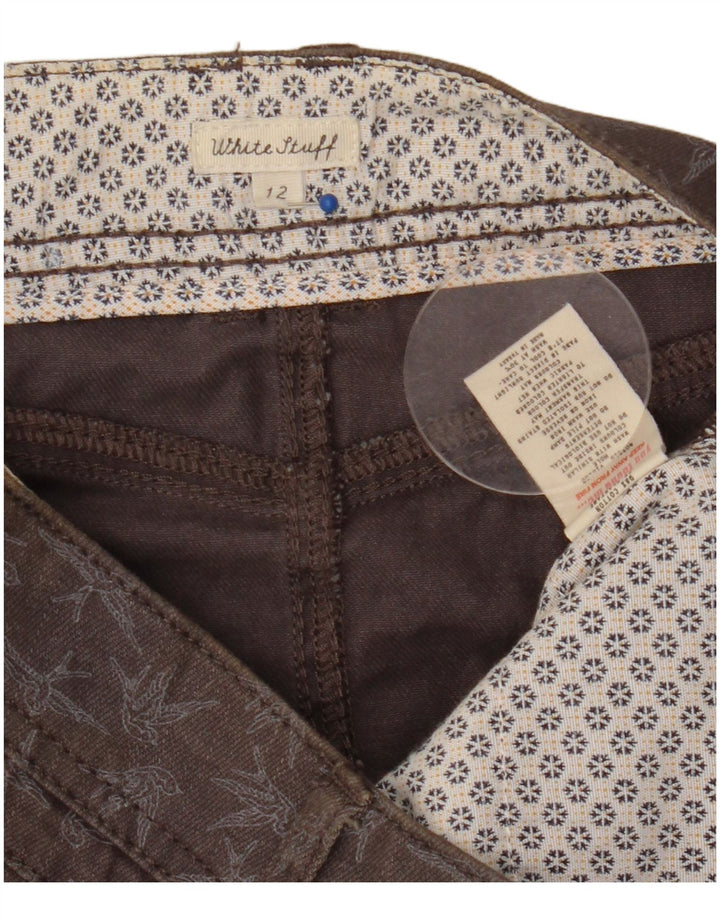 Jupe en jean à motif abstrait White Stuff pour femme UK 12 Medium W32 Gris