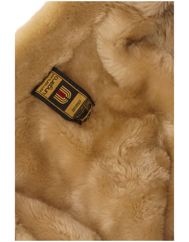 Emanuel Ungaro Manteau en peau de mouton pour homme UK 38 Beige moyen
