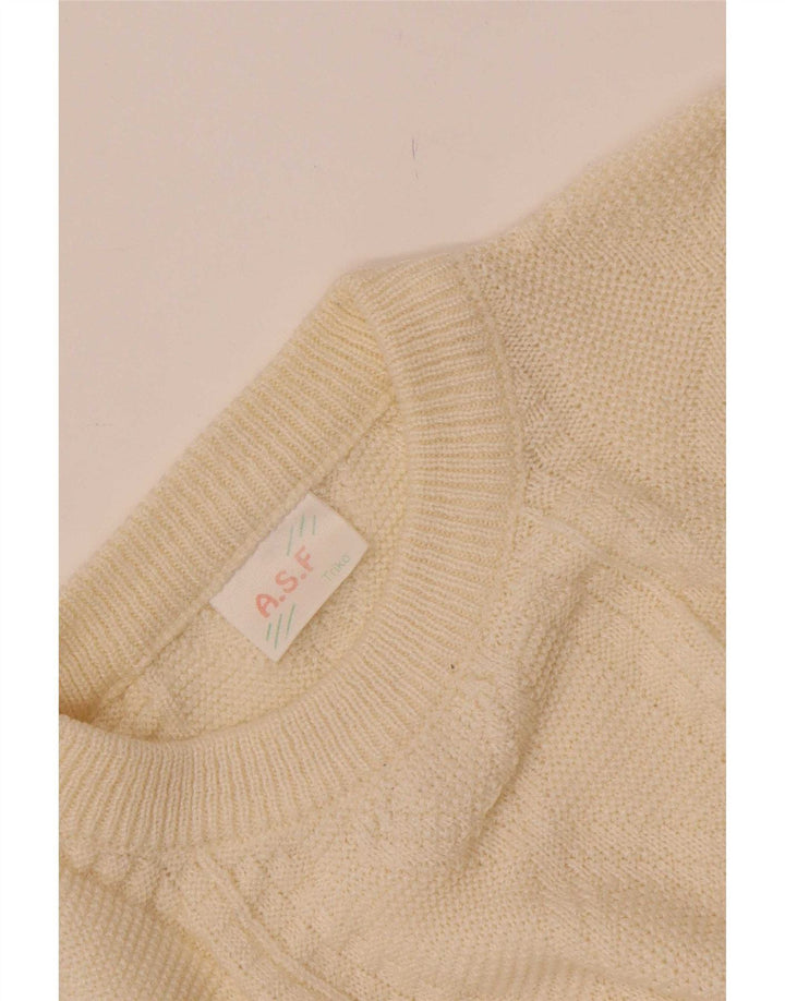 A.S.F Pull Col Ras du Cou Homme Blanc Cassé Moyen