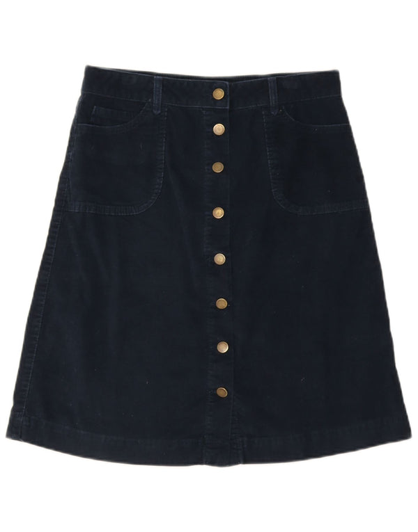 Monsoon Jupe en velours côtelé pour femme UK 10 Small W27 Bleu marine en coton
