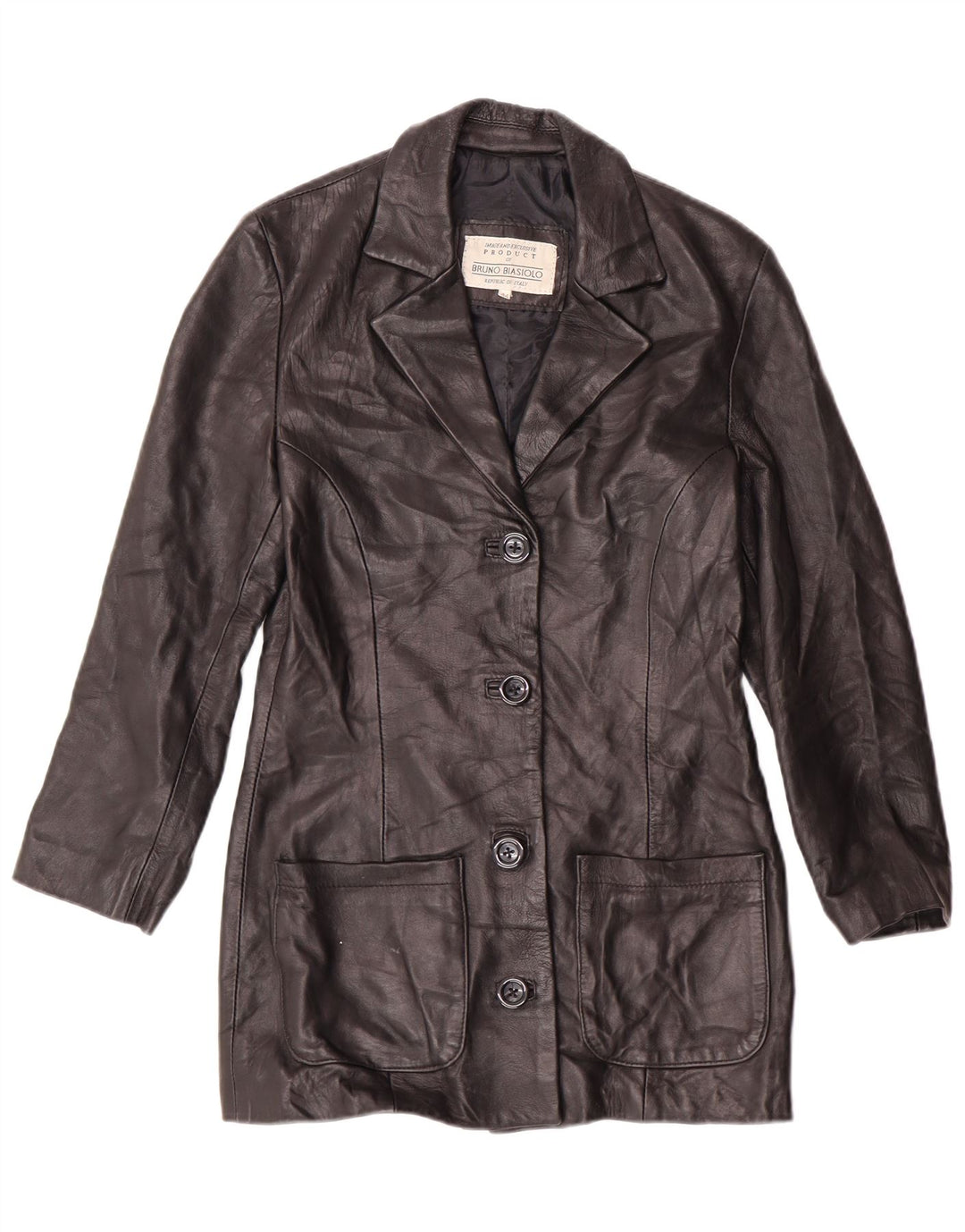 veste en cuir femme vintage IT 44 Medium Black Classic