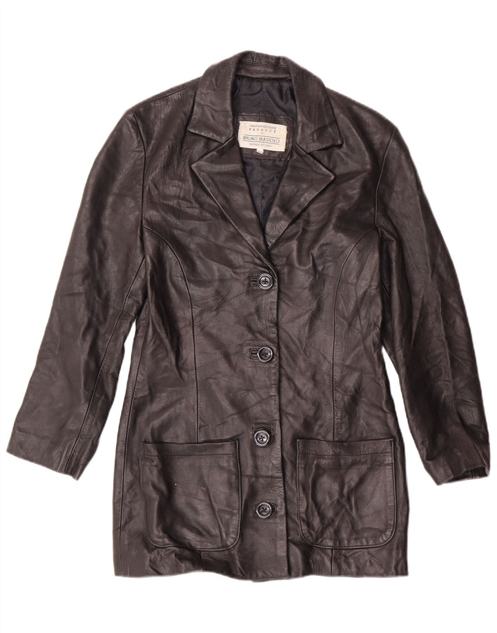 veste en cuir femme vintage IT 44 Medium Black Classic