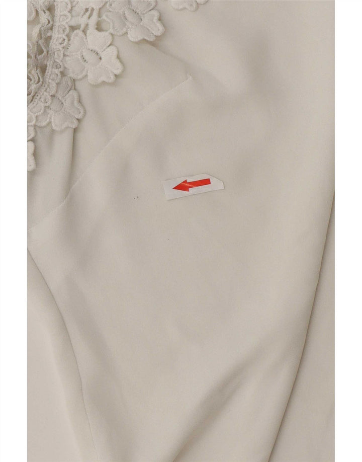 Lipsy Femme Chemisier Top UK 16 Large Blanc Polyester