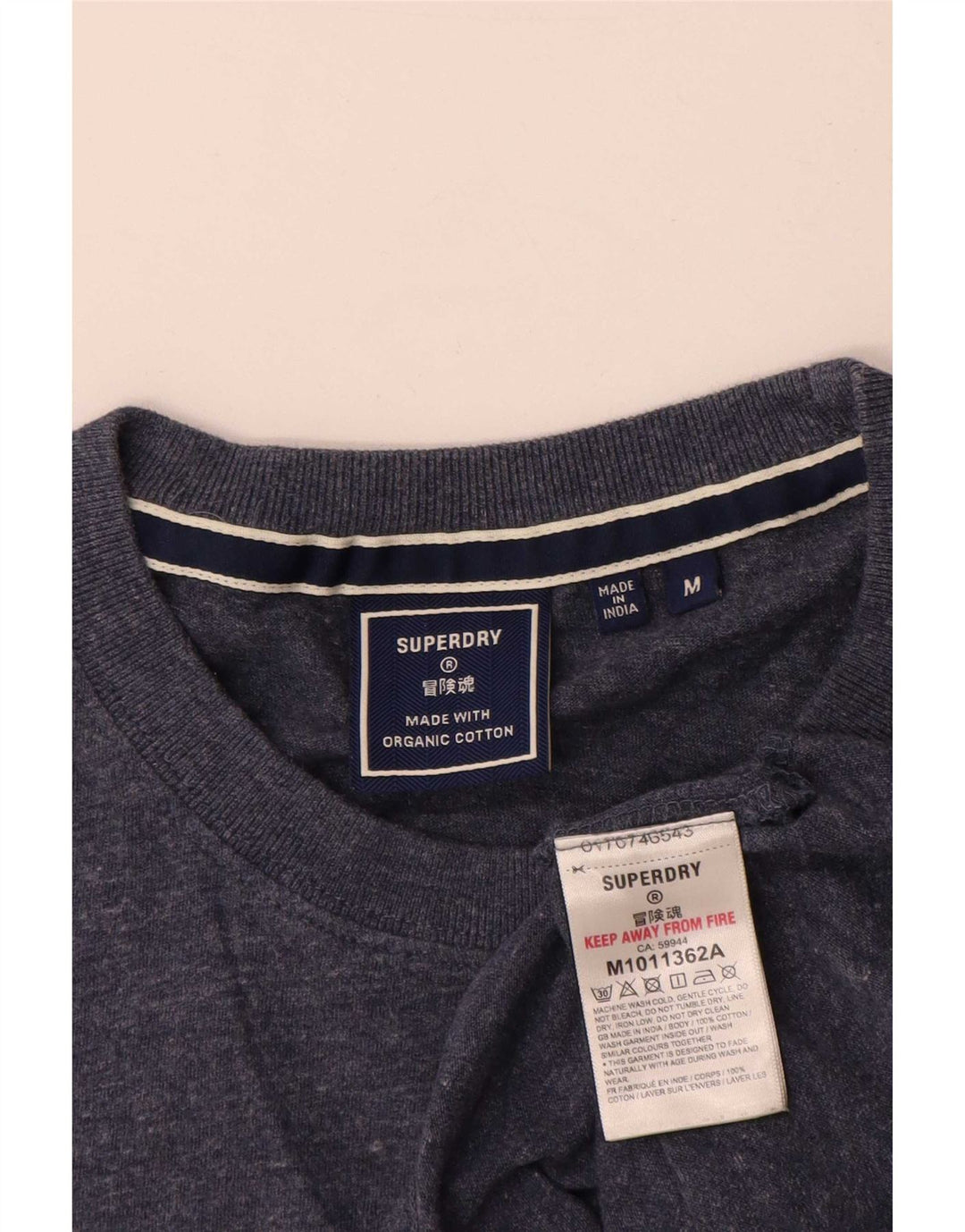 Superdry T-Shirt Homme Bleu Marine Moyen Coton