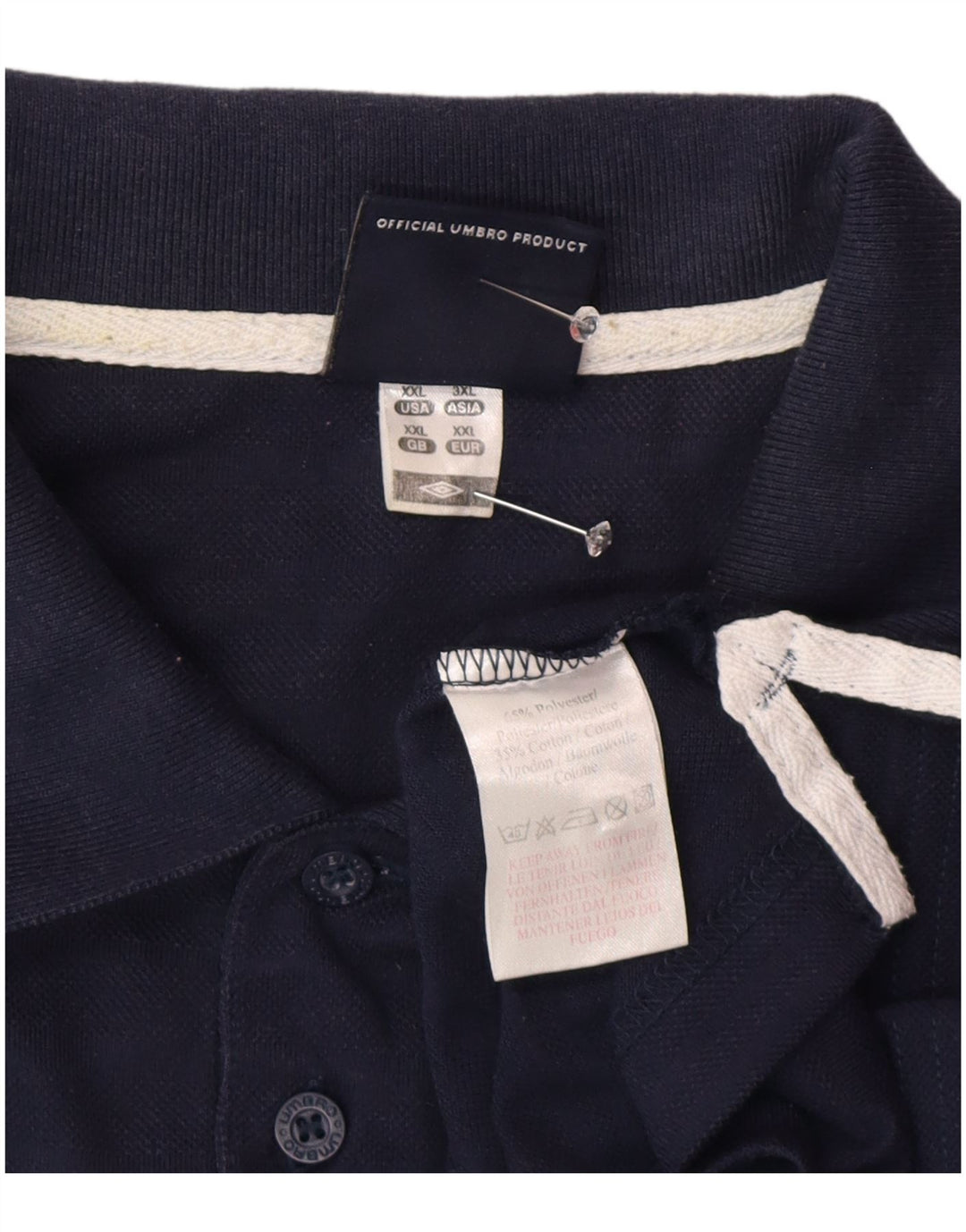 Umbro Polo Homme 2XL Bleu Marine Polyester