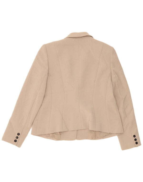 Hobbs Veste Blazer 1 Bouton Femme UK 16 Large Beige Polyester