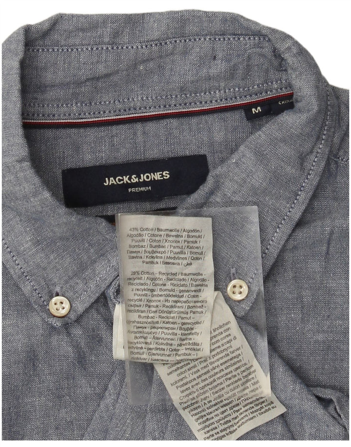 Jack & Jones Chemise à Manches Courtes Homme Bleu Moyen Coton