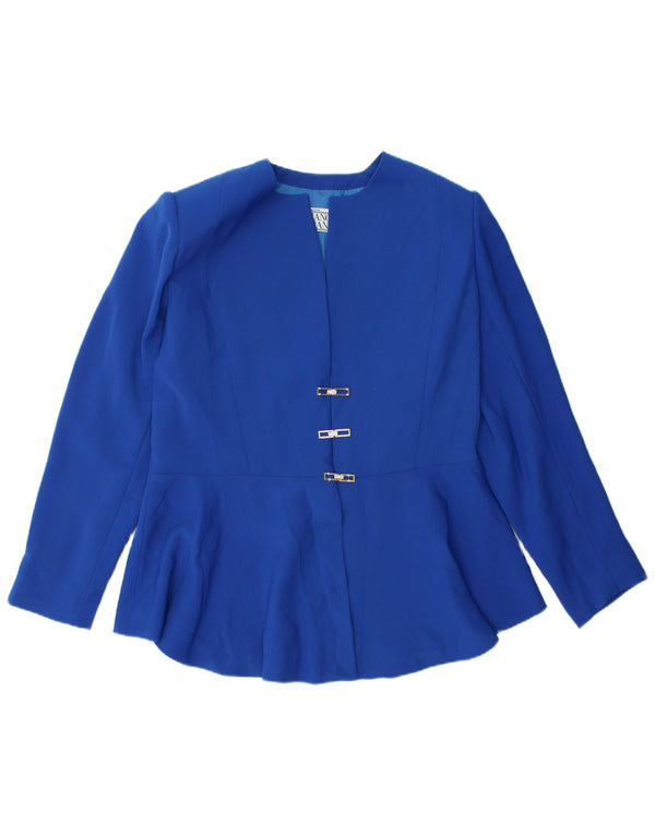 Luciano Soprani Veste blazer 3 boutons pour femme UK 14 Bleu moyen