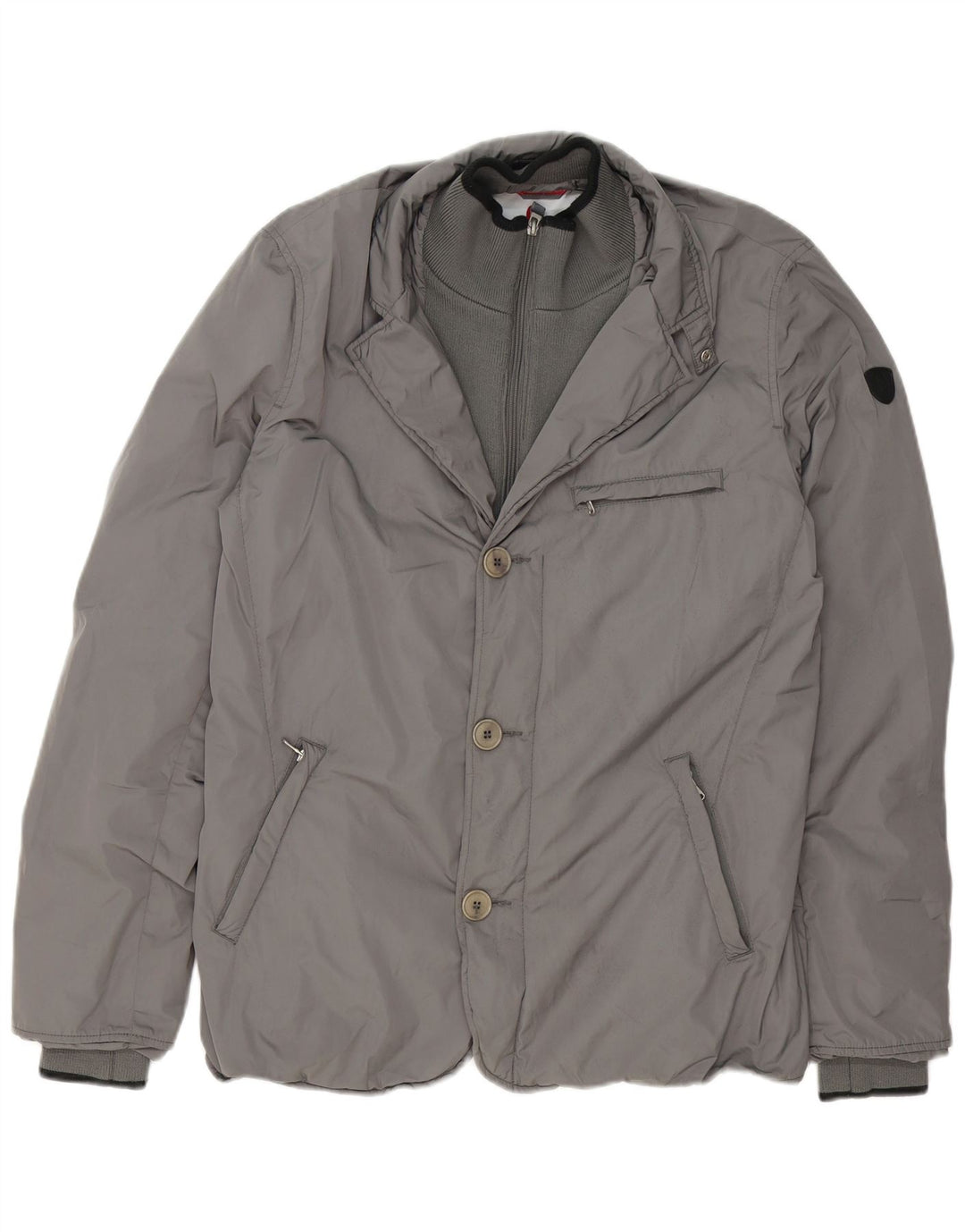 Conte of Florence Veste Bomber Homme UK 40 Large Gris Polyester