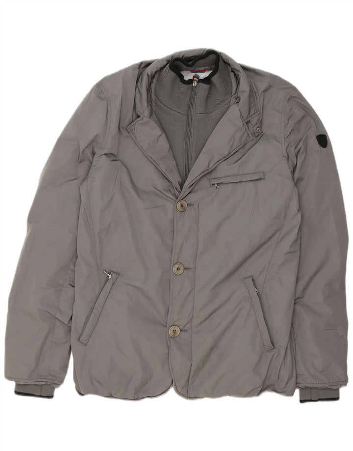 Conte of Florence Veste Bomber Homme UK 40 Large Gris Polyester