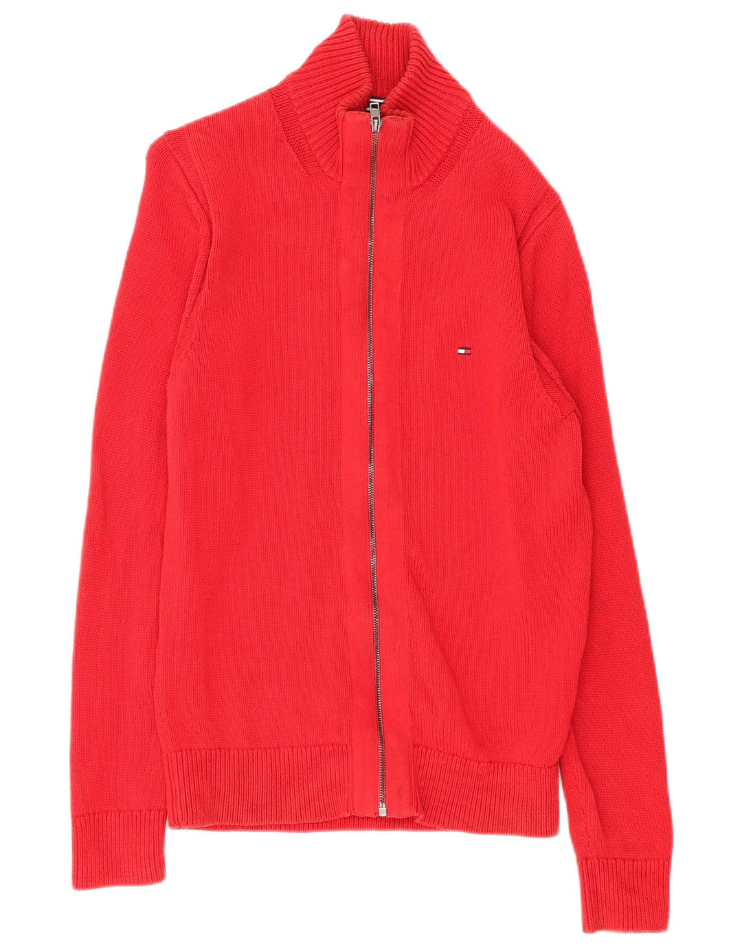 Tommy Hilfiger Pull Cardigan Homme Rouge Moyen Coton