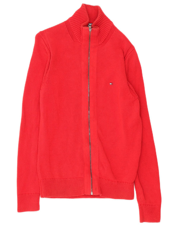 Tommy Hilfiger Pull Cardigan Homme Rouge Moyen Coton