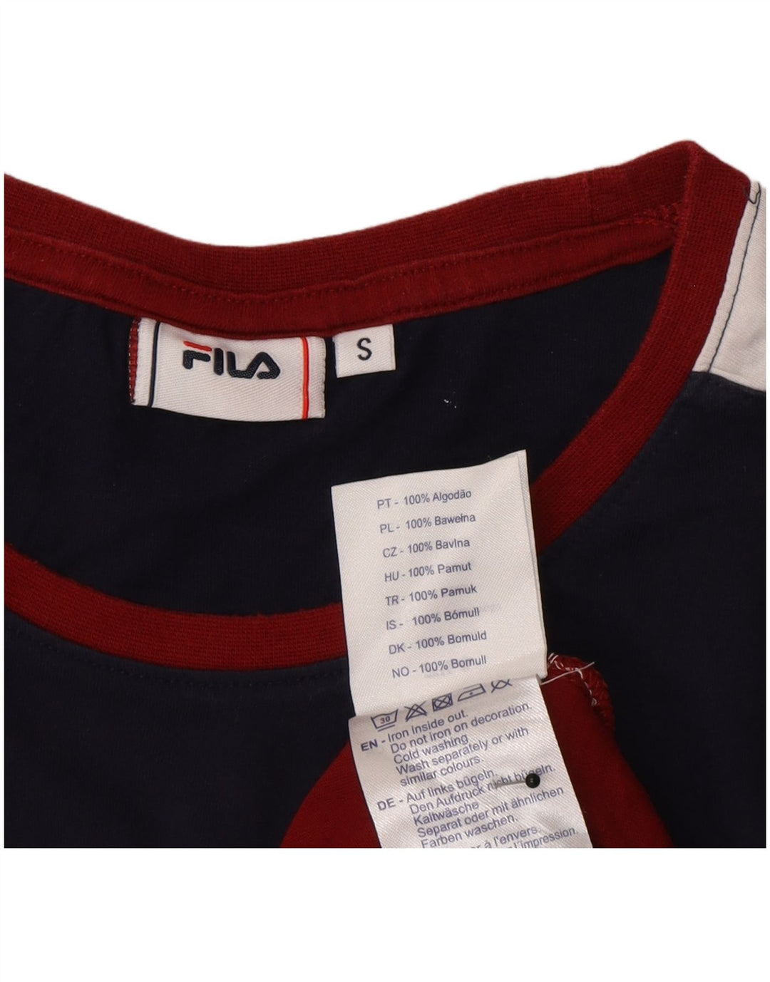 Fila Homme T-Shirt Top Petit Rouge Colourblock Coton