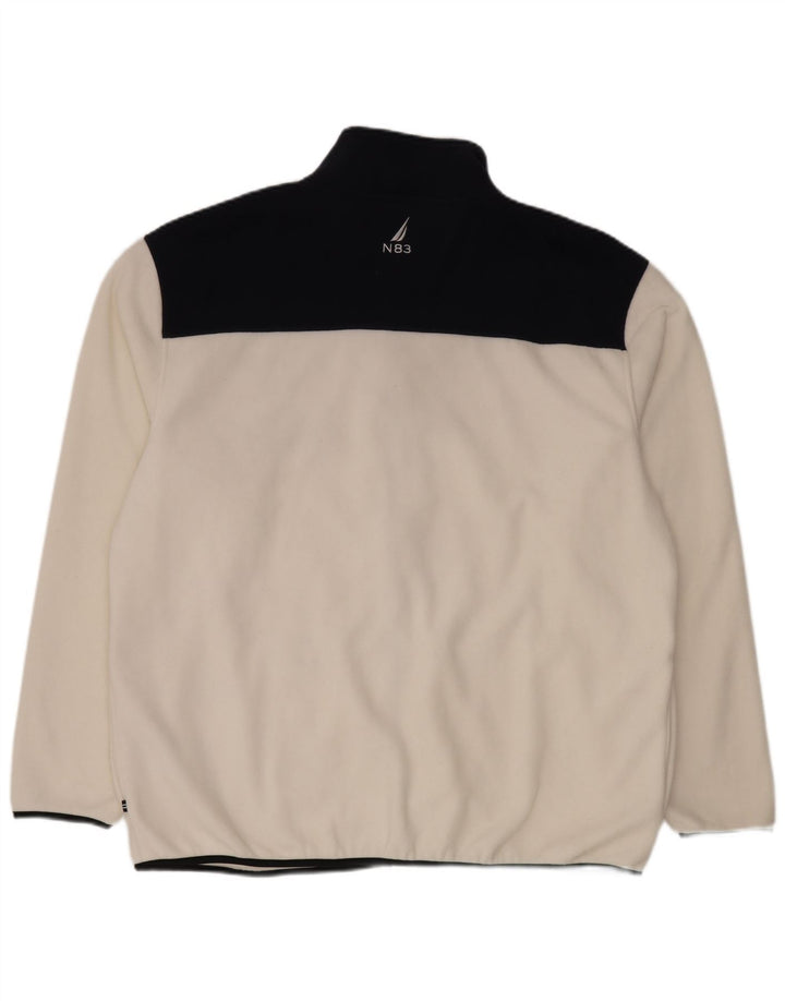 Nautica Veste Polaire Homme UK 44 2XL Blanc Colorblock Polyester