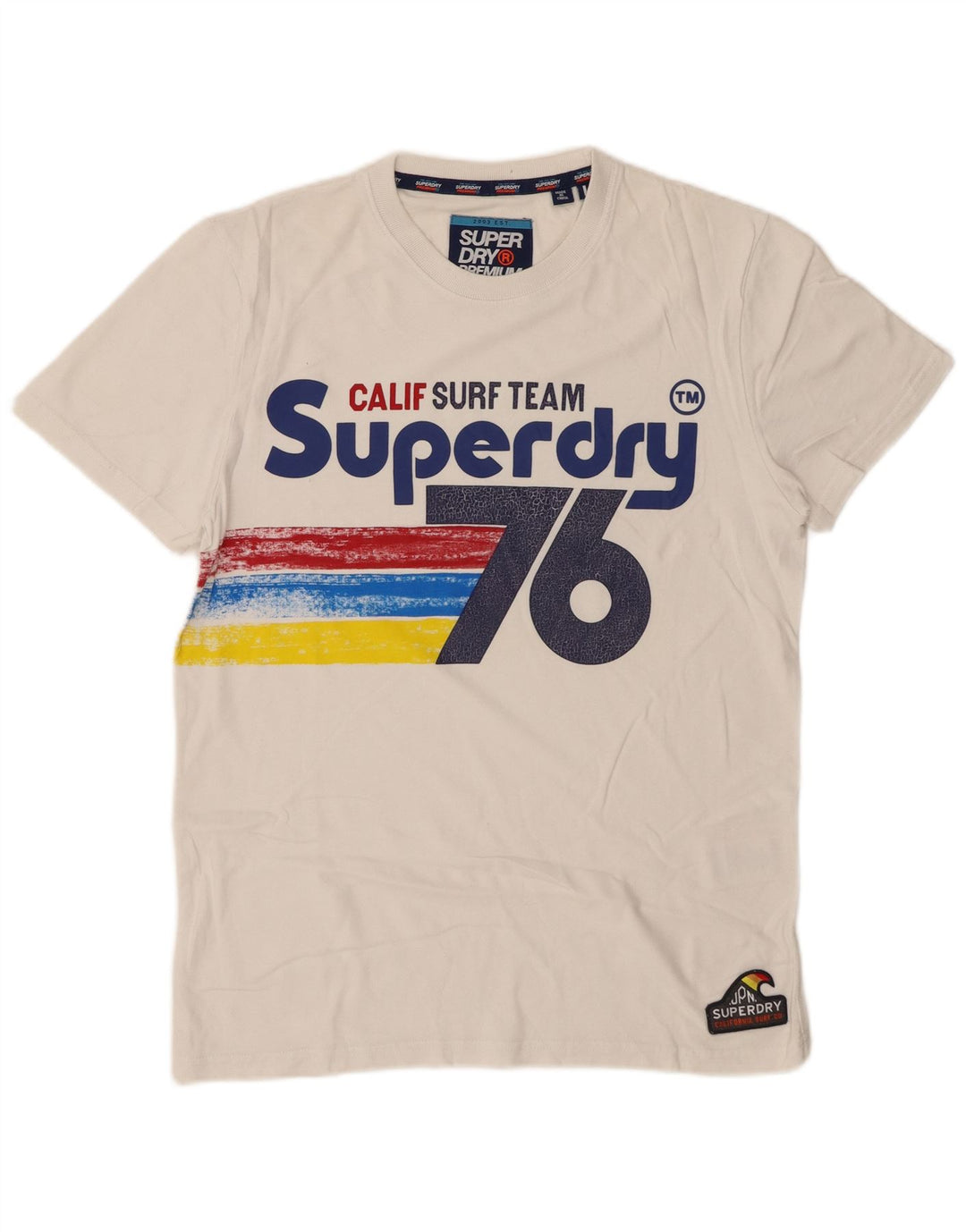 SUPERDRY Homme T-Shirt Graphique Haut Large Blanc Coton