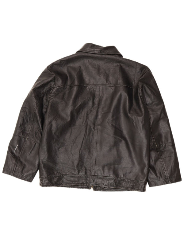 Veste en cuir femme vintage IT 50 XL Noir