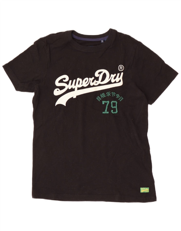 Superdry T-Shirt Graphique Homme Petit Noir Coton