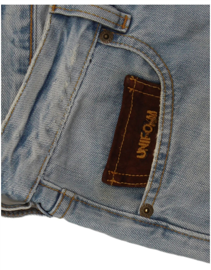 Uniforme Short en jean vieilli pour homme W30 en coton bleu moyen