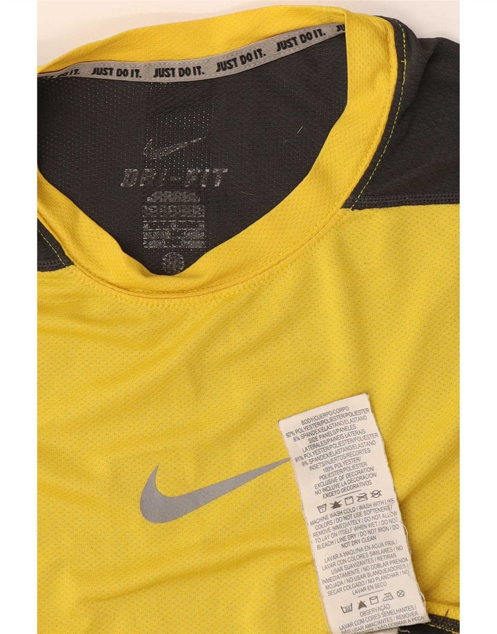 Nike Hommes Dri Fit Débardeur Petit Jaune Colorblock Polyester