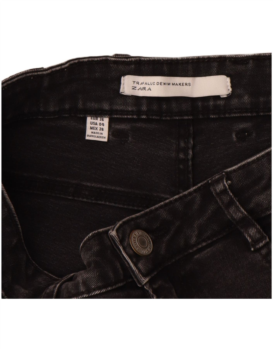 Zara Short en jean pour femme EU 36 XS W26 Noir