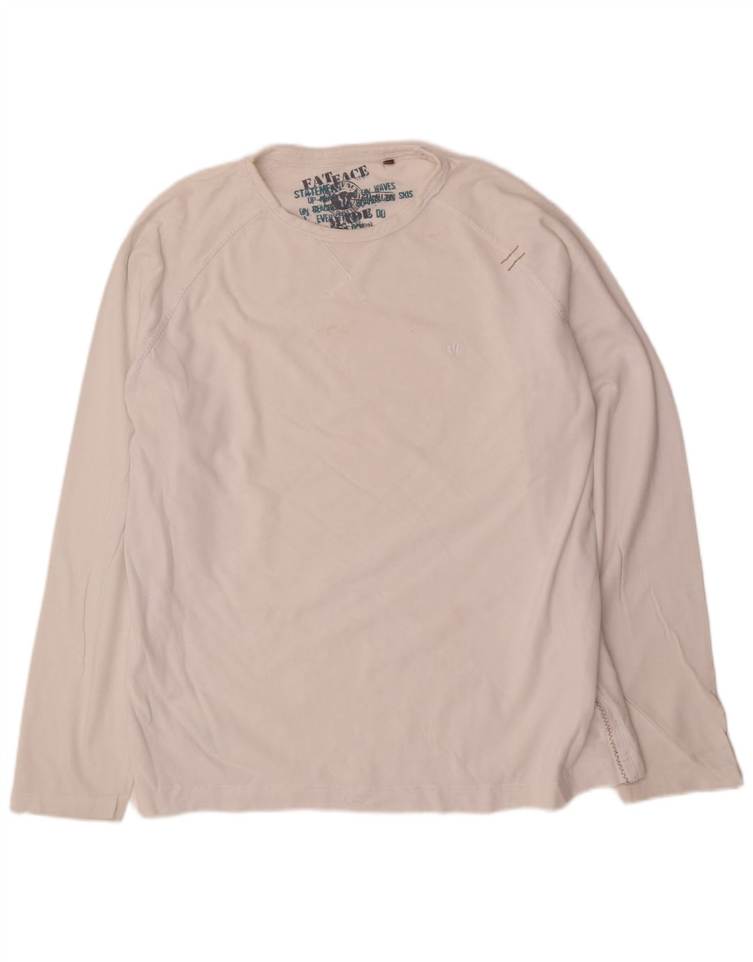 Fat Face Haut Homme Manches Longues Grand Coton Blanc