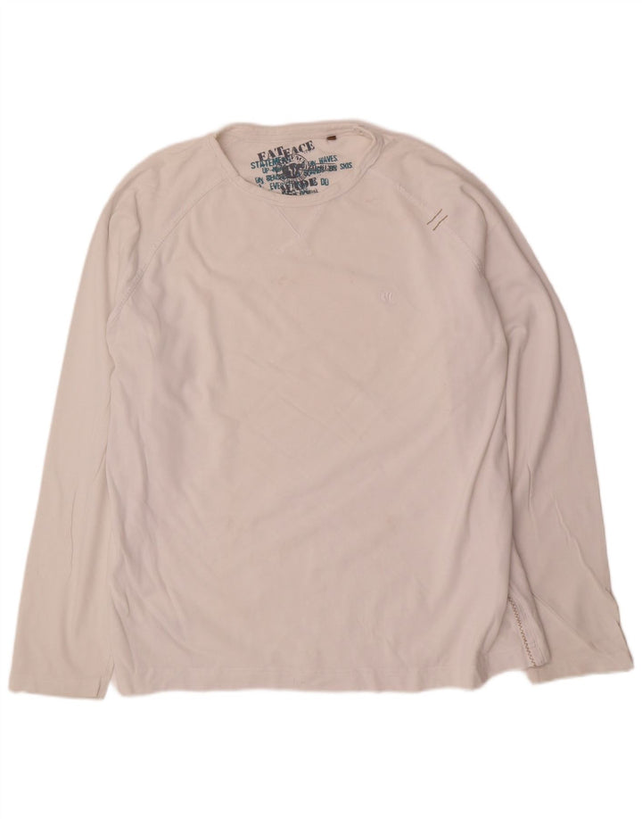 Fat Face Haut Homme Manches Longues Grand Coton Blanc