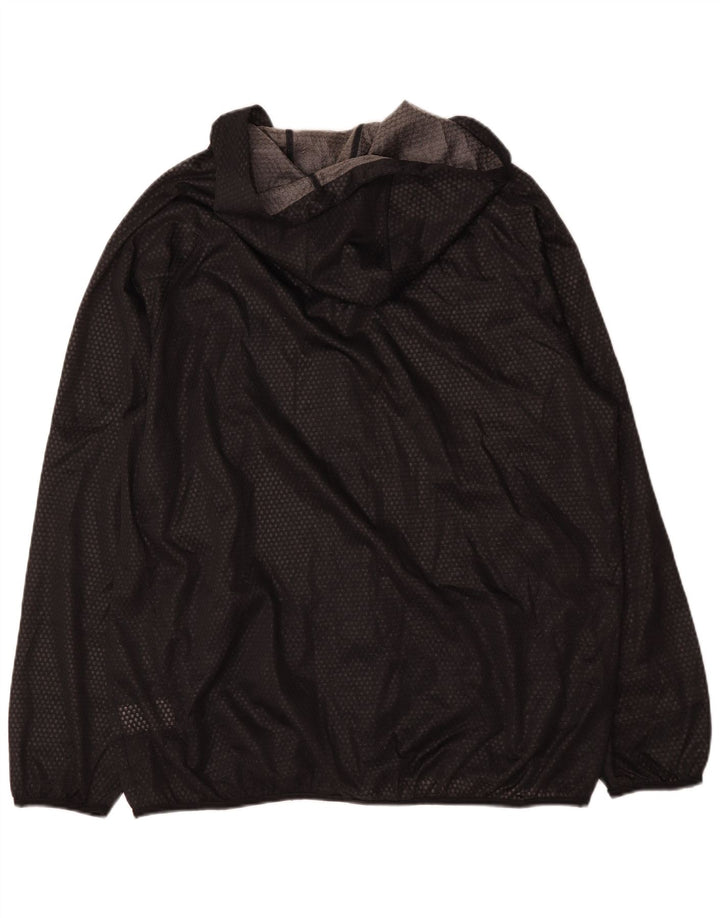 Adidas Veste de pluie à capuche pour homme UK 42 XL Noir Polyester