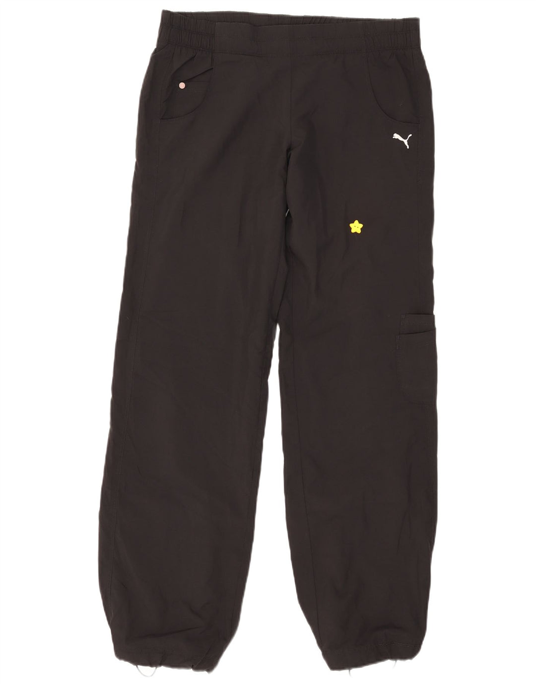 Puma Pantalon Cargo Joggers Femme UK 12 Moyen W32 L33 Noir Polyester