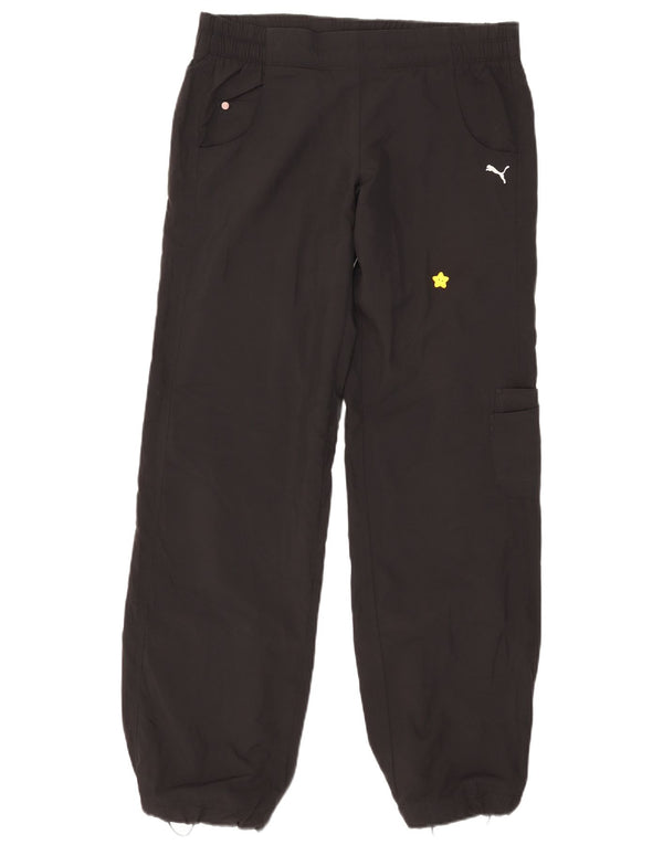 Puma Pantalon Cargo Joggers Femme UK 12 Moyen W32 L33 Noir Polyester