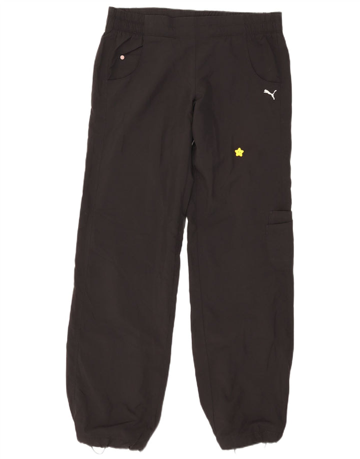 Puma Pantalon Cargo Joggers Femme UK 12 Moyen W32 L33 Noir Polyester