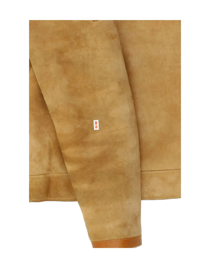 VINTAGE Veste en peau de mouton homme UK 36 Petite peau de mouton beige