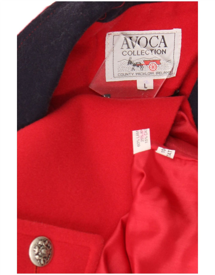 Avoca Manteau Femme UK 16 Grand Rouge Colourblock Lambswool