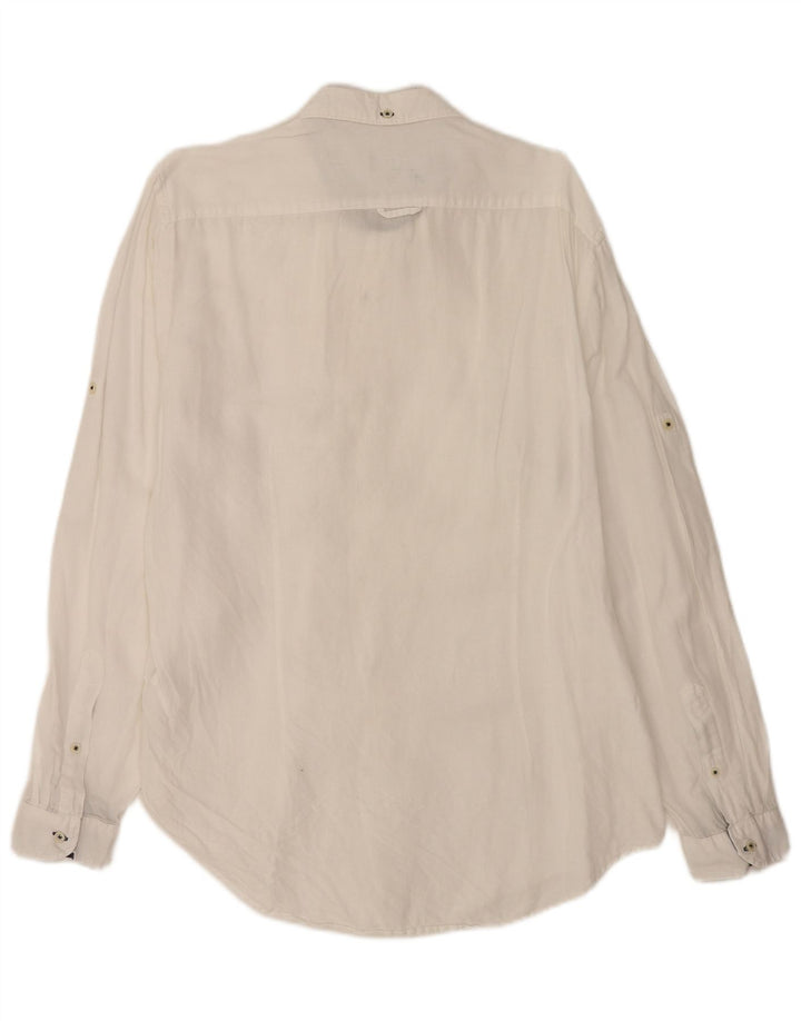 Zara Chemise Slim Fit XL Lin Blanc