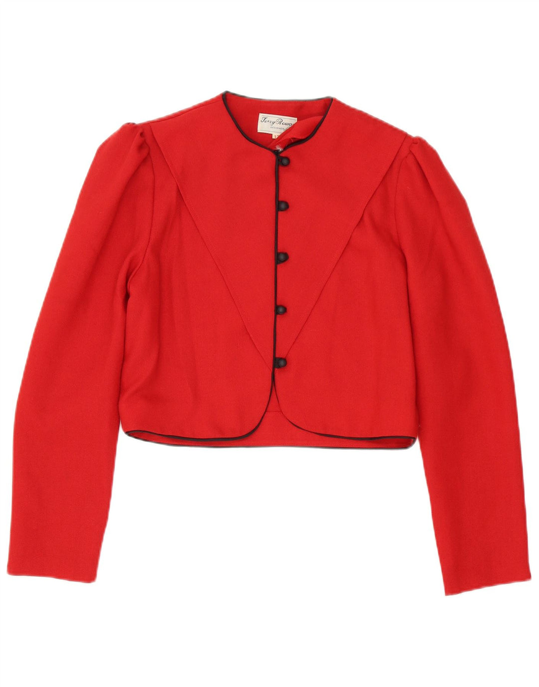 vintage Femmes 5 Bouton 2 Pièces Jupe Ensemble UK 12 Moyen W28 Rouge Polyester