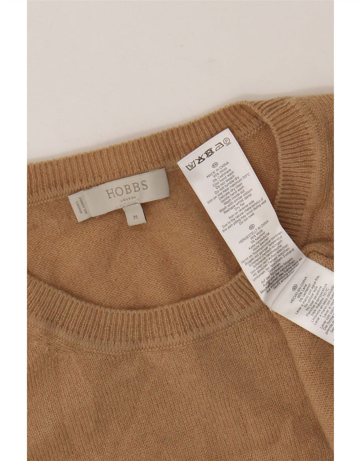 Hobbs Pull court à col rond pour femme UK 12 en laine beige moyen