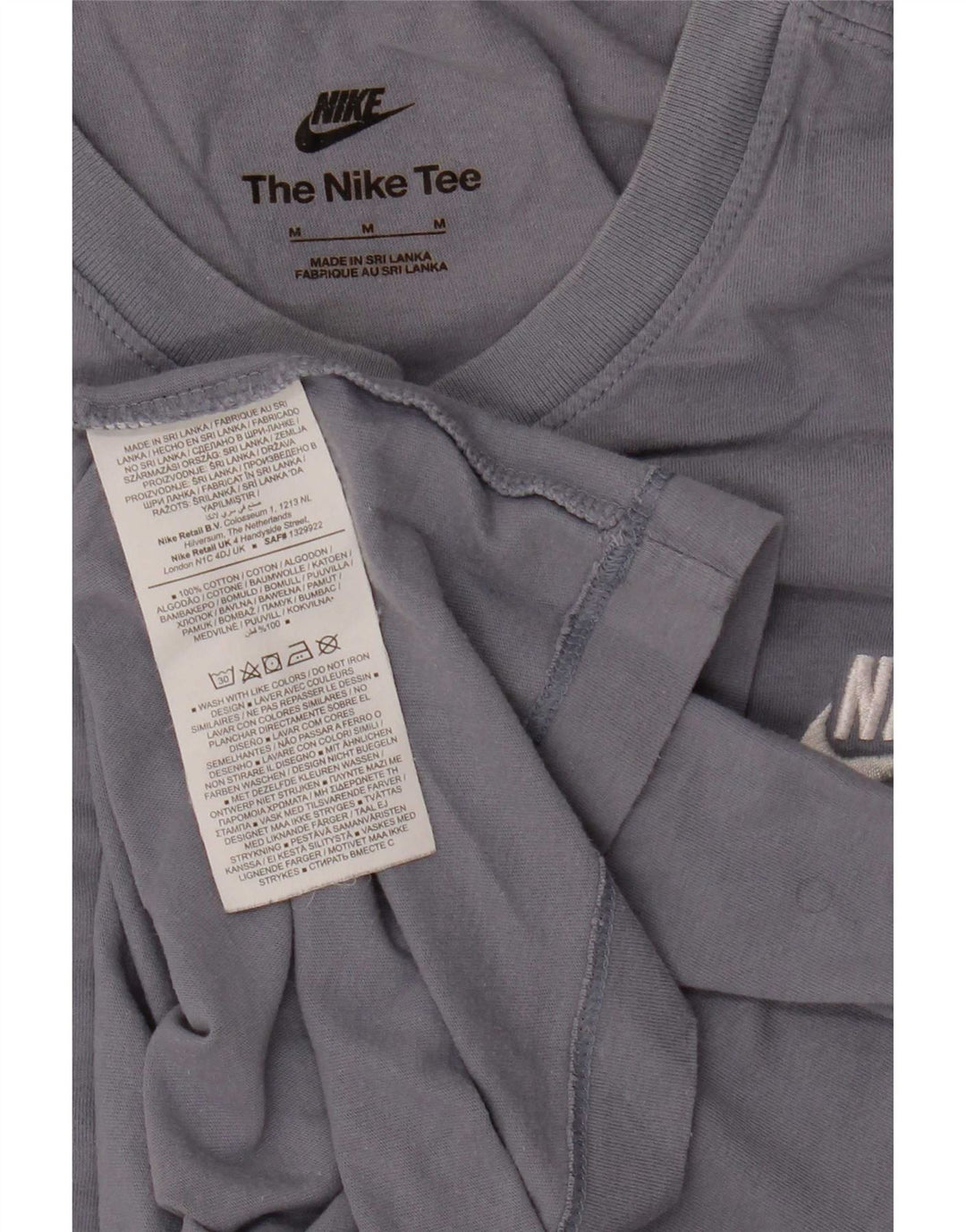 Nike T-Shirt Homme Bleu Moyen Coton
