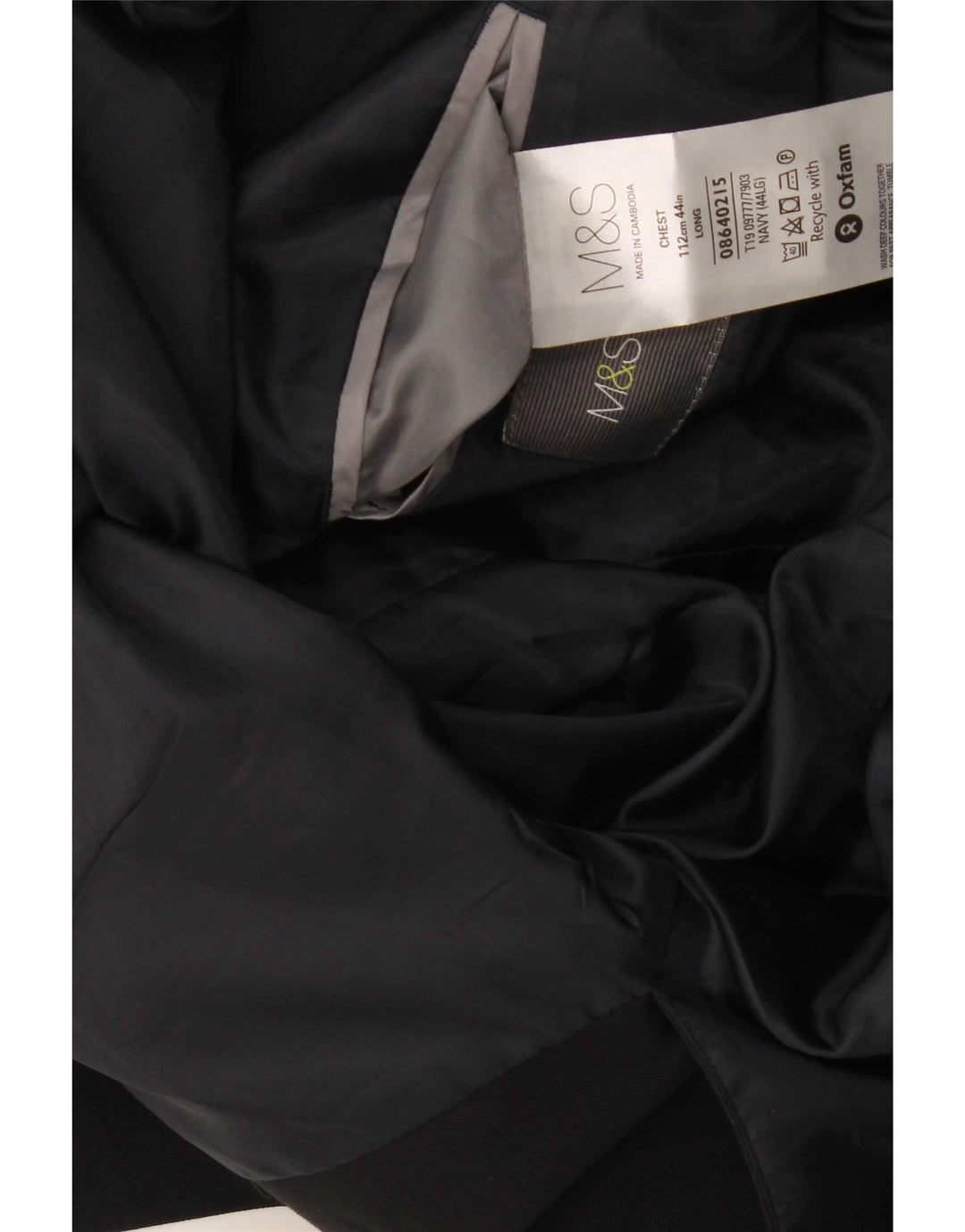 Marks & Spencer Veste blazer longue à 2 boutons pour homme UK 44 XL Bleu marine