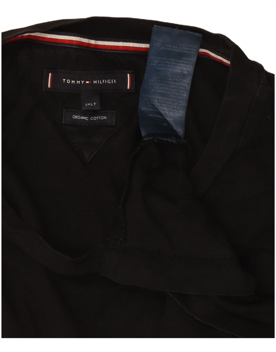 TOMMY HILFIGER T-Shirt Graphique Homme Top 3XL Coton Noir