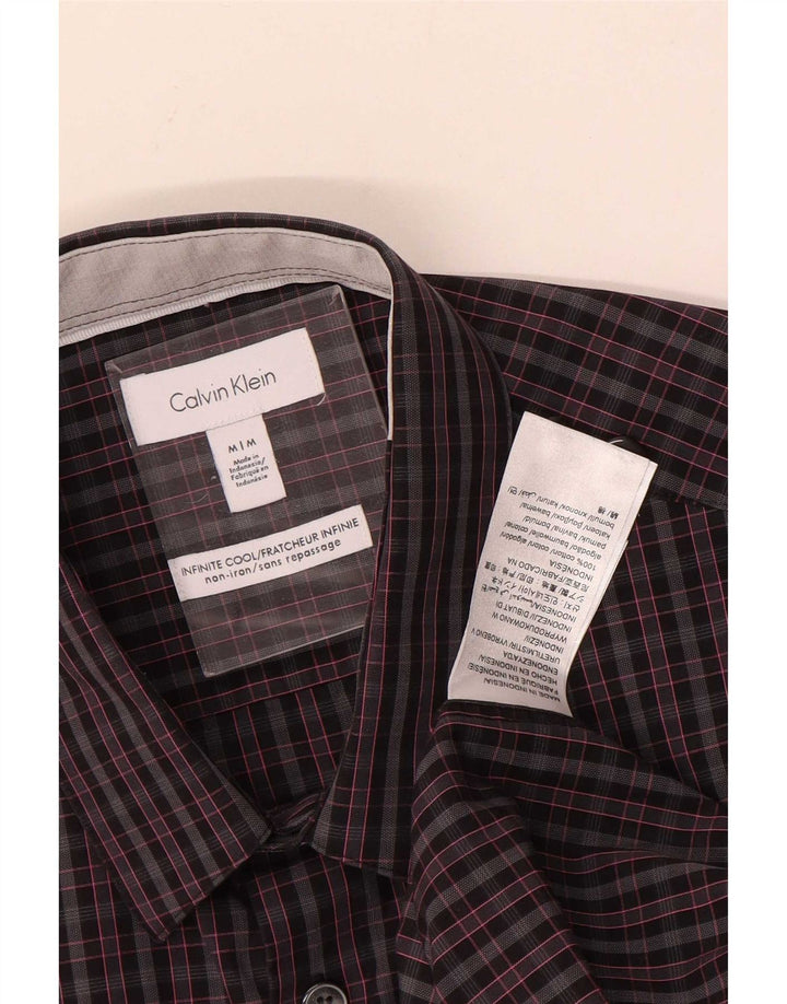 Calvin Klein Chemise Homme Gris Moyen Carreaux Coton