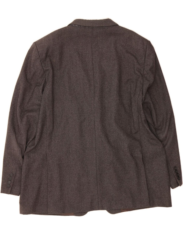 DANIEL HECHTER Mens 3 Button Blazer Jacket UK 44 2XL Grey Virgin Wool