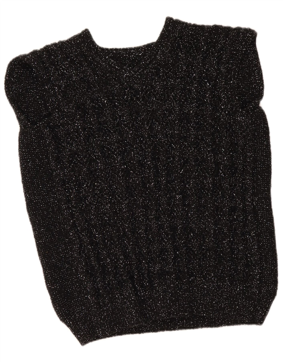 vintage Womens Vest Tank Top UK 12 Moyen Noir Moucheté
