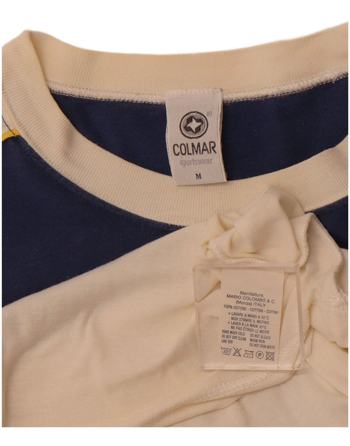 COLMAR T-Shirt Graphique Homme Blanc Colorblock Coton Sports