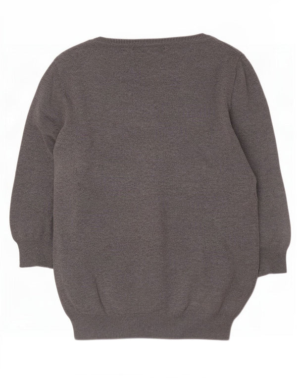 Zara Cardigan à manches 3/4 pour femme en coton gris moyen UK 12