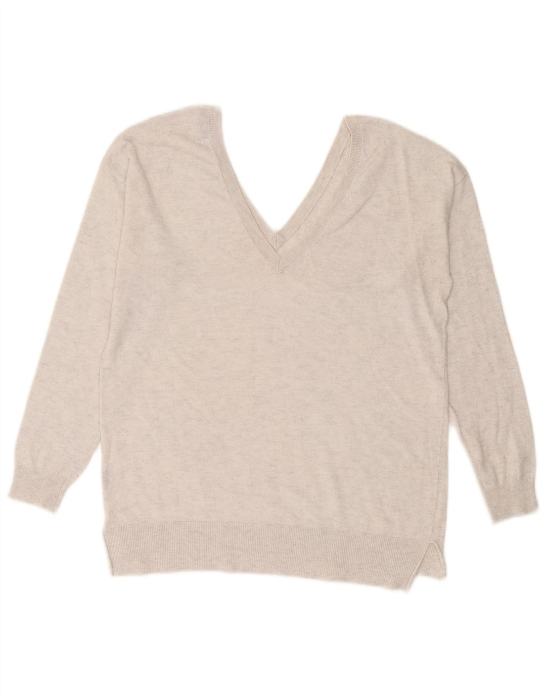 Zara Pull col V pour femme UK 16 Large Gris