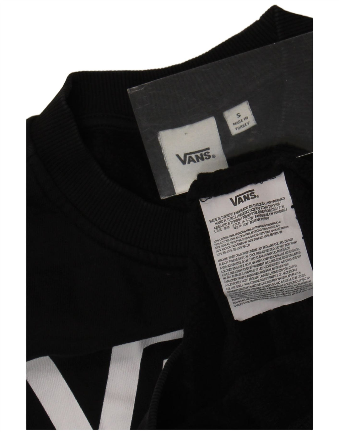 Vans Sweat-shirt graphique pour femme UK 10 Petit coton noir
