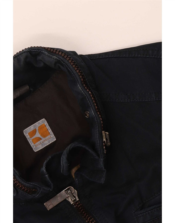 Hugo Boss Veste utilitaire à capuche pour homme UK 38 Bleu marine moyen