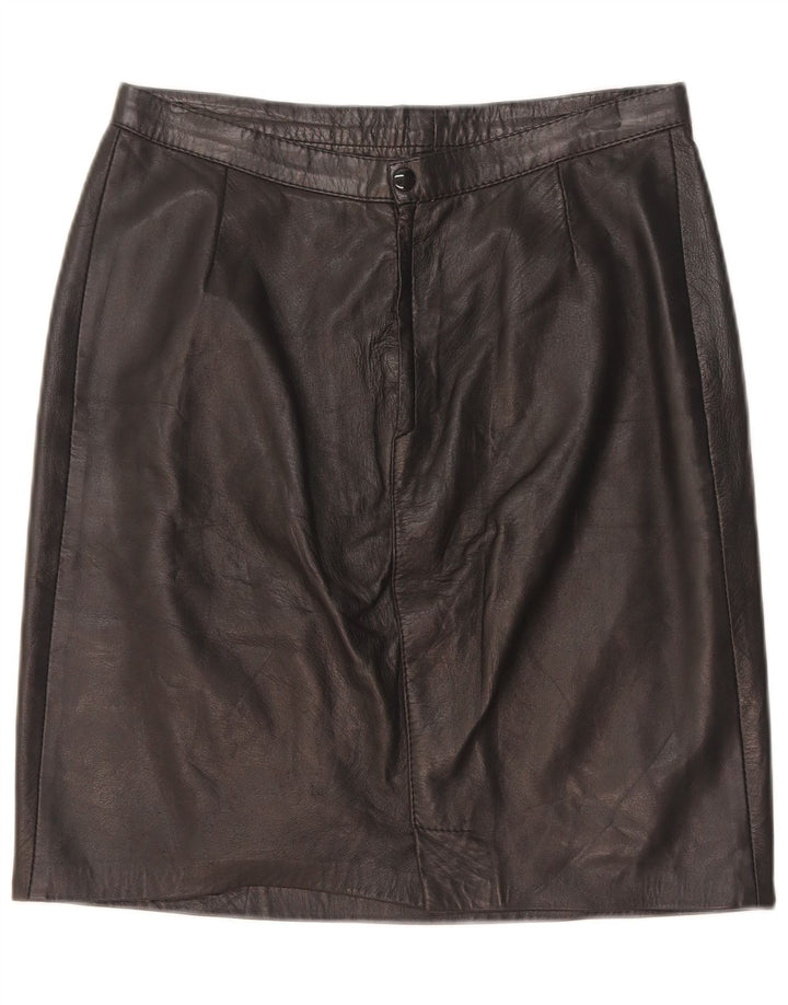 jupe en cuir femme vintage W28 Noir moyen