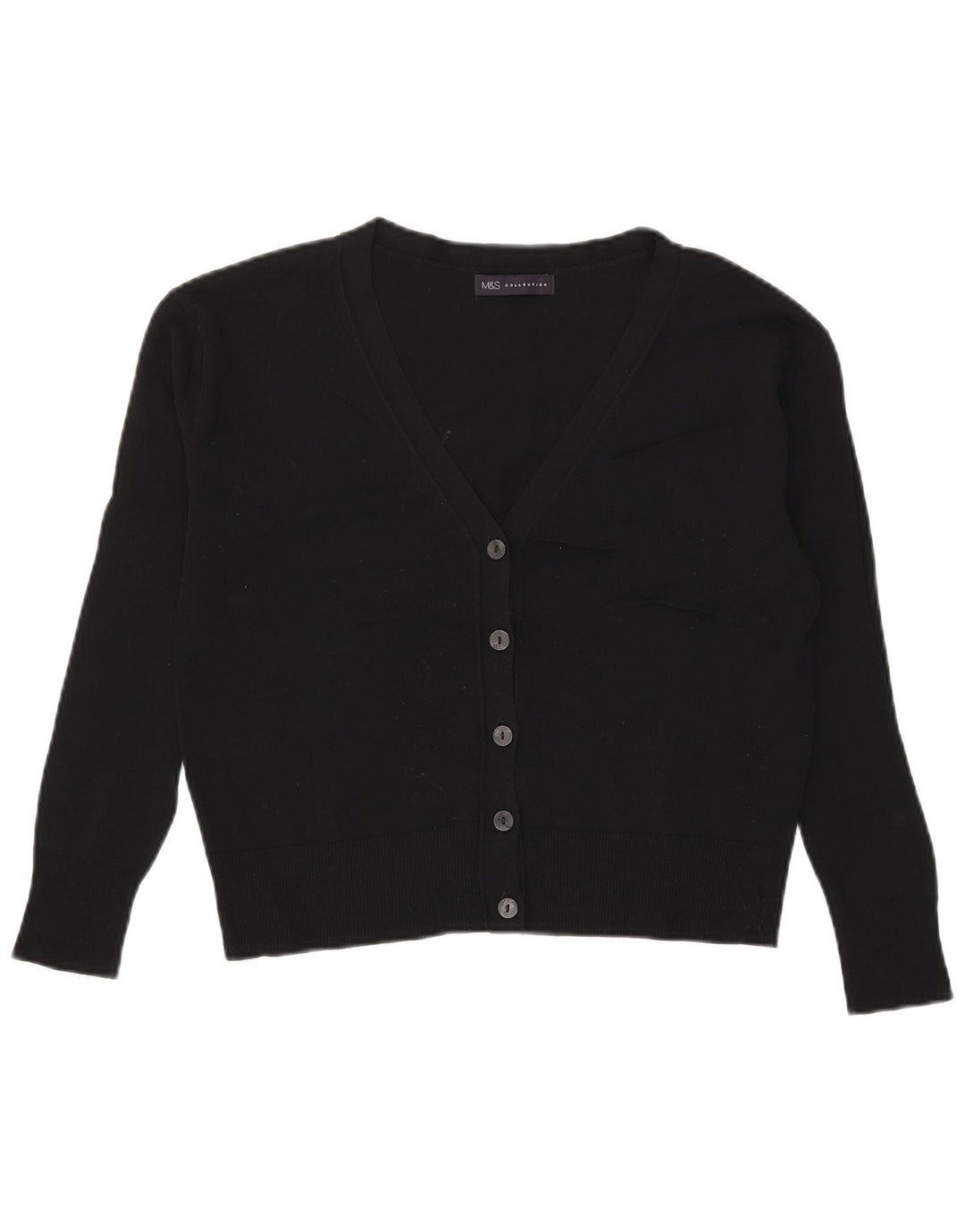 Marks & Spencer Cardigan court surdimensionné pour femme UK 8 Small Noir