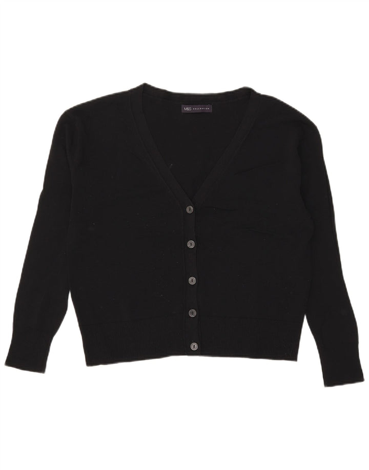 Marks & Spencer Cardigan court surdimensionné pour femme UK 8 Small Noir